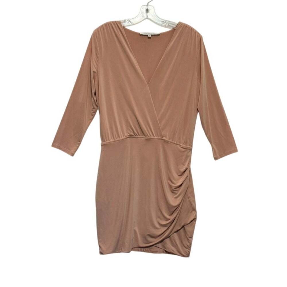 Lovers + Friends Love Happy Cocktail Faux Wrap Mini Dress Dusky Pink Womens Med